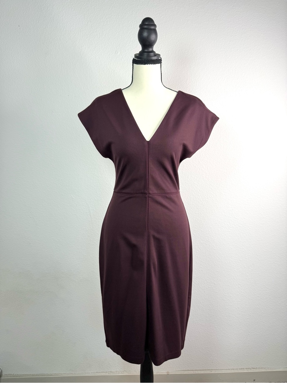 Express Plum V-Neck Midi Dress